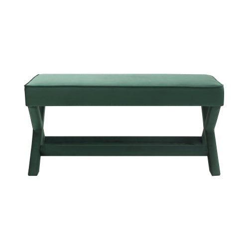Dutch Velvet Bench with X-Legs and Lower Shelf - product image 10