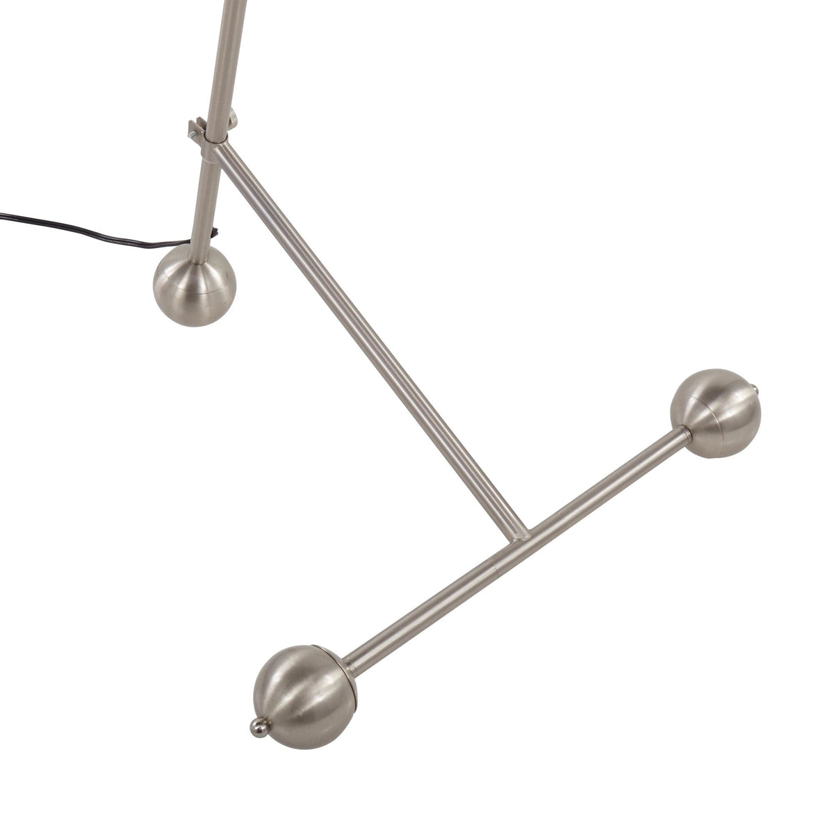 Eileen Contemporary Floor Lamp in Brushed Nickel with White Plastic Shade by LumiSource - Sonkuki