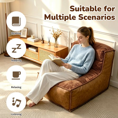 Elegant Single-Seater Armchair with Sculptural Backrest and Integrated Side Table for Enhanced Living Room Comfort and Style - Sonkuki