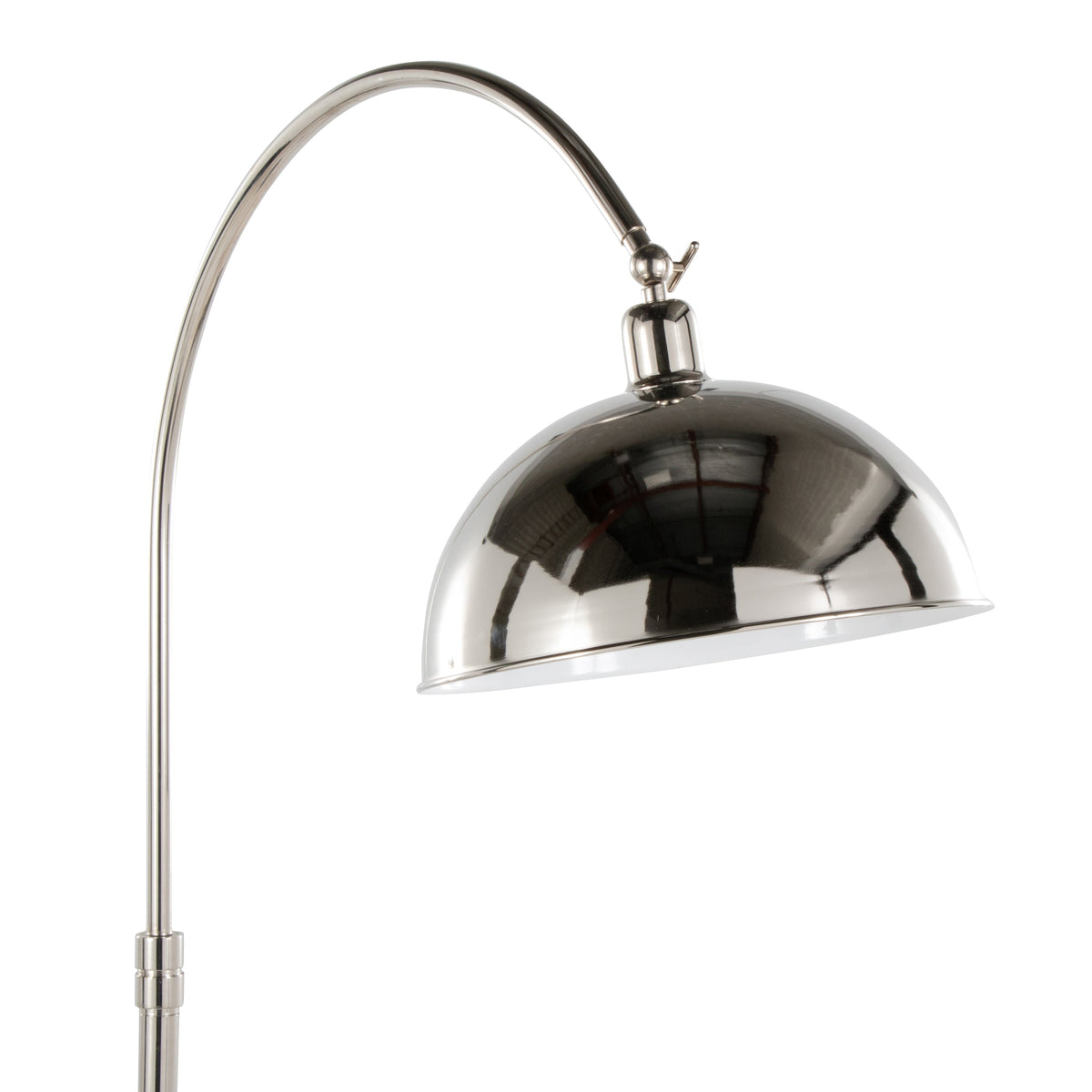 Emery 63.5" Contemporary Metal Floor Lamp in Polished Nickel and Clear K9 Crystal with White Metal Accents from Grandview Gallery by LumiSource - Sonkuki