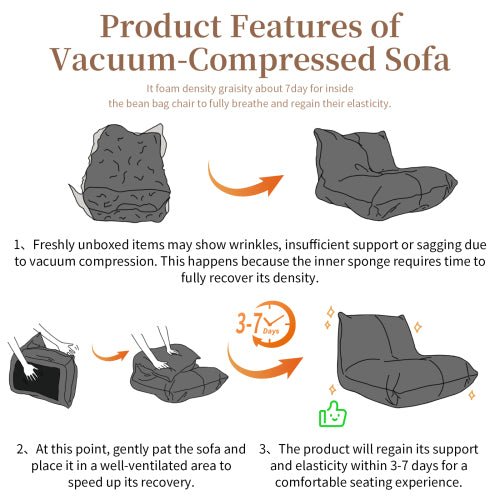 Ergonomic Bean Bag Chair with 5-Way Body Support - Sonkuki