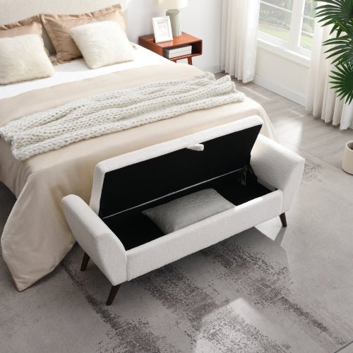 Extra-Long Teddy Fleece Bedroom Bench - Sonkuki
