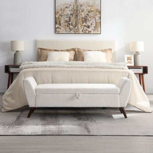 Extra-Long Teddy Fleece Bedroom Bench - Sonkuki