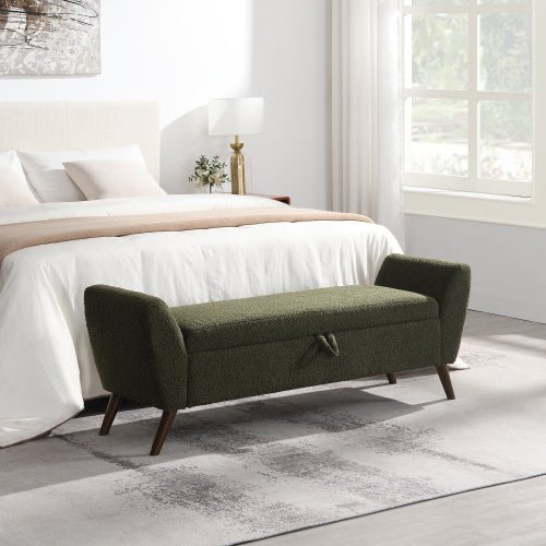 Extra-Long Teddy Fleece Bedroom Bench - Sonkuki