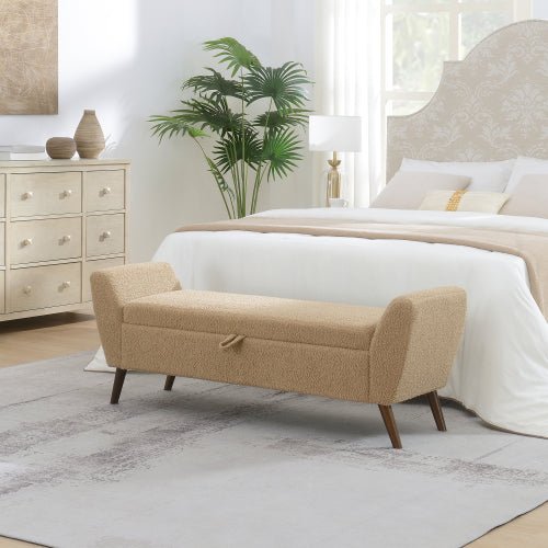 Extra-Long Teddy Fleece Bedroom Bench - Sonkuki