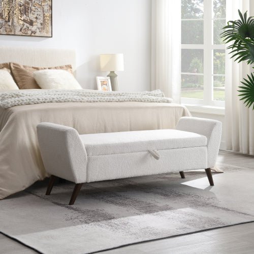 Extra-Long Teddy Fleece Bedroom Bench - Sonkuki