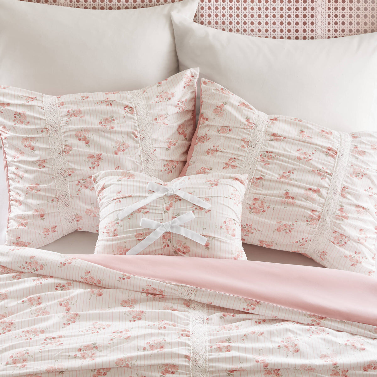 Floral Ruffle Comforter Set - Sonkuki