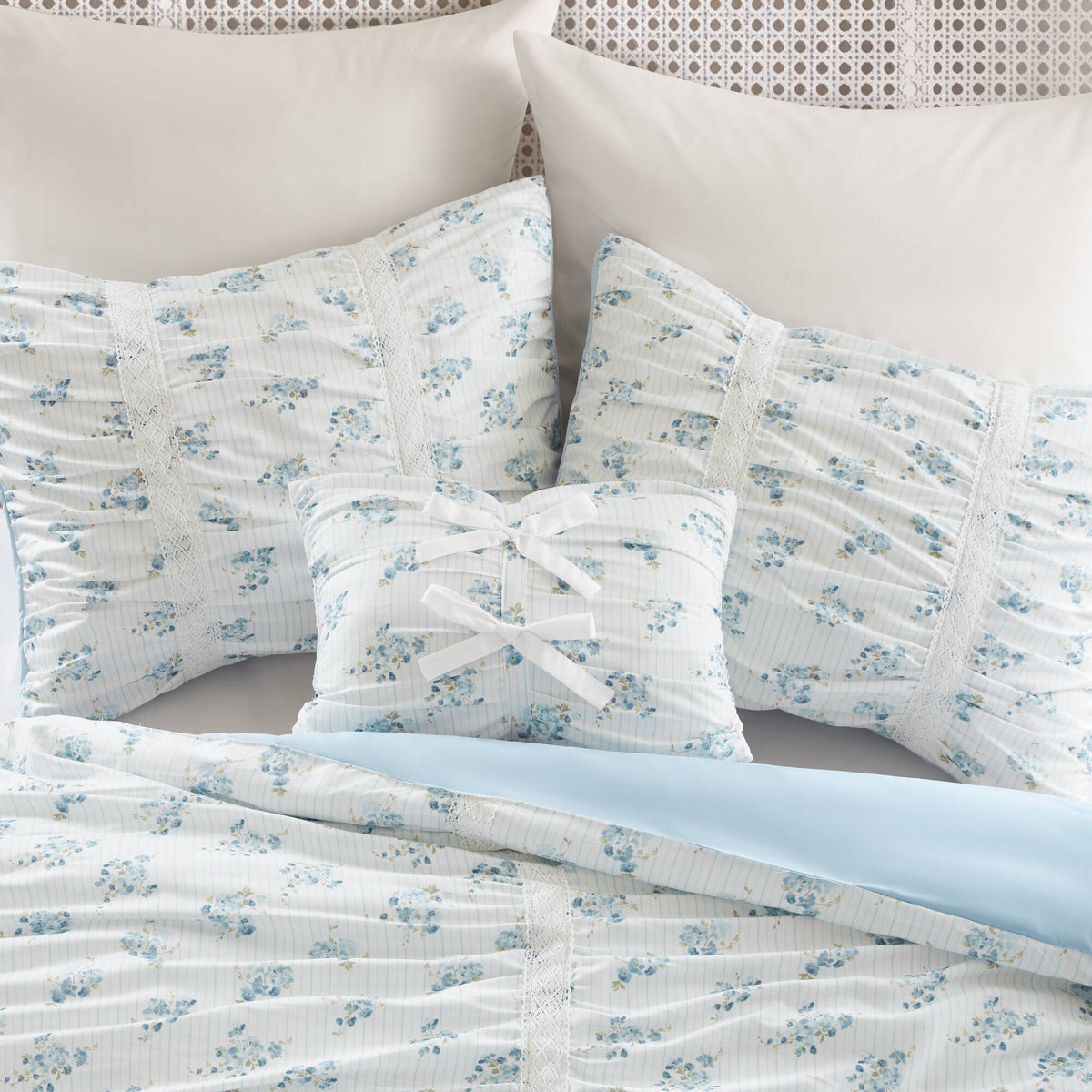 Floral Ruffle Comforter Set - Sonkuki