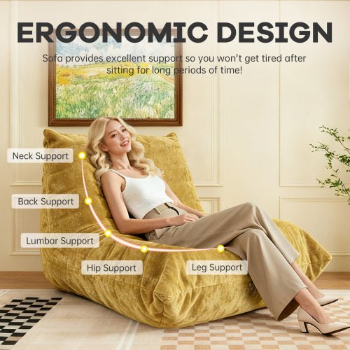 FTMMC-HUANGSE Ergonomic Bean Bag Chair with 5-Way Body Support - Sonkuki