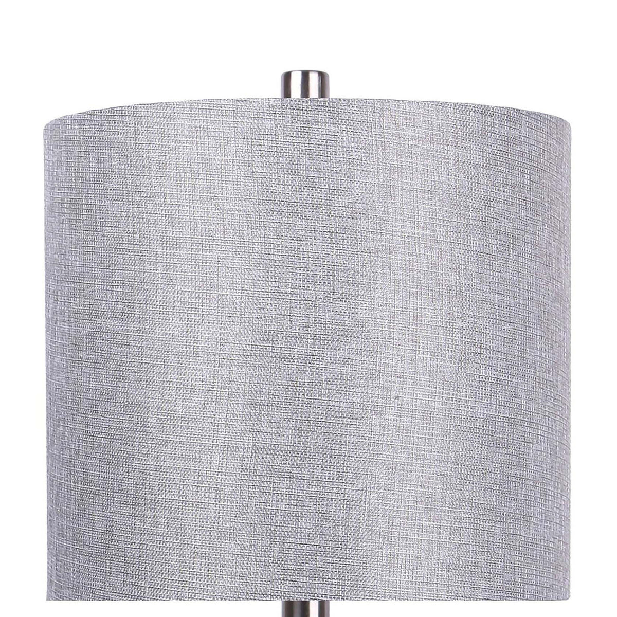 Gemma 23" Contemporary Metal Table Lamp in Brushed Nickel and Grey Linen Shade from Grandview Gallery by LumiSource - Set of 2 - Sonkuki