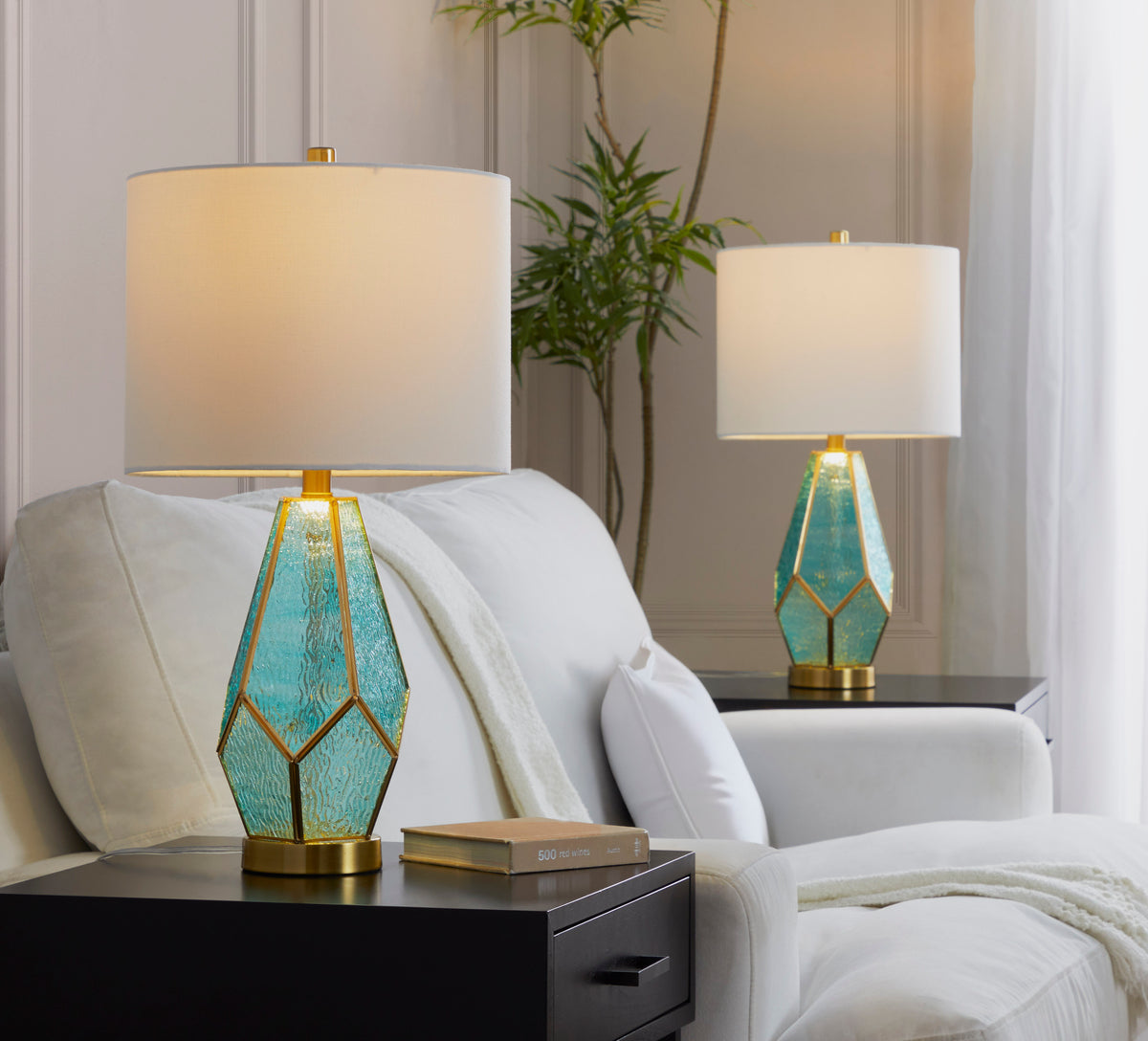 Geo Rain Glass 25" Table Lamp - product image 3