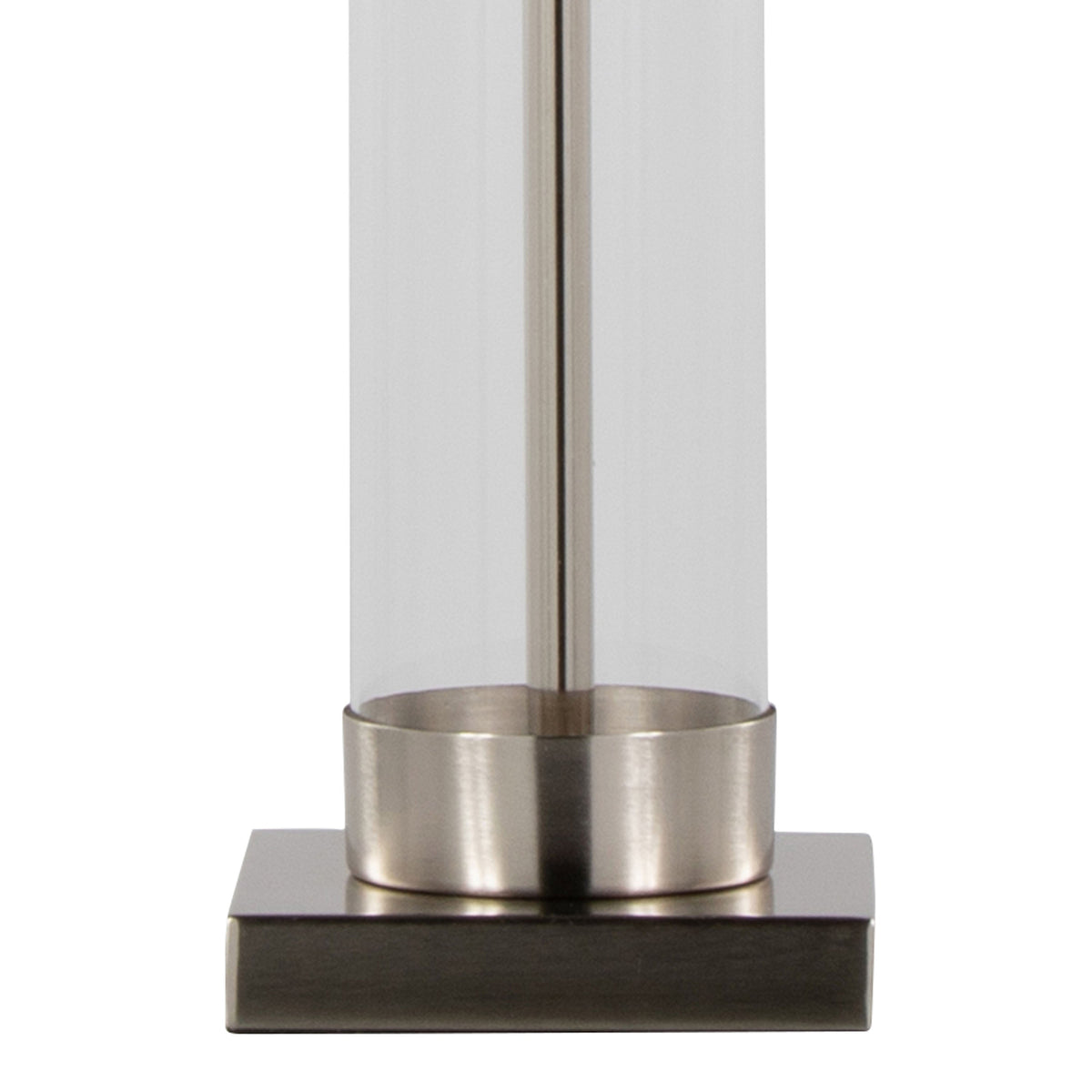 Glacier 30" Contemporary Glass Table Lamp in Clear Glass and Brushed Nickel with White Linen Shade from Grandview Gallery by LumiSource - Set of 2 - Sonkuki