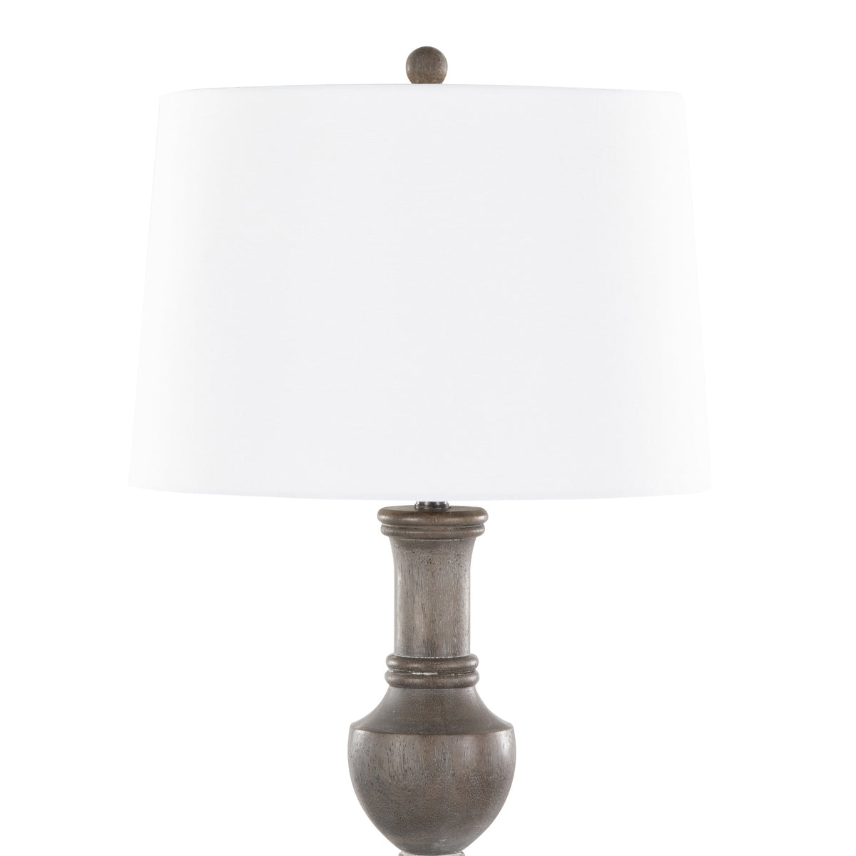 Griffin 61" Contemporary Polyresin Floor Lamp in Acid Griffin Wood Finish and White Linen Shade from Grandview Gallery by LumiSource - Sonkuki