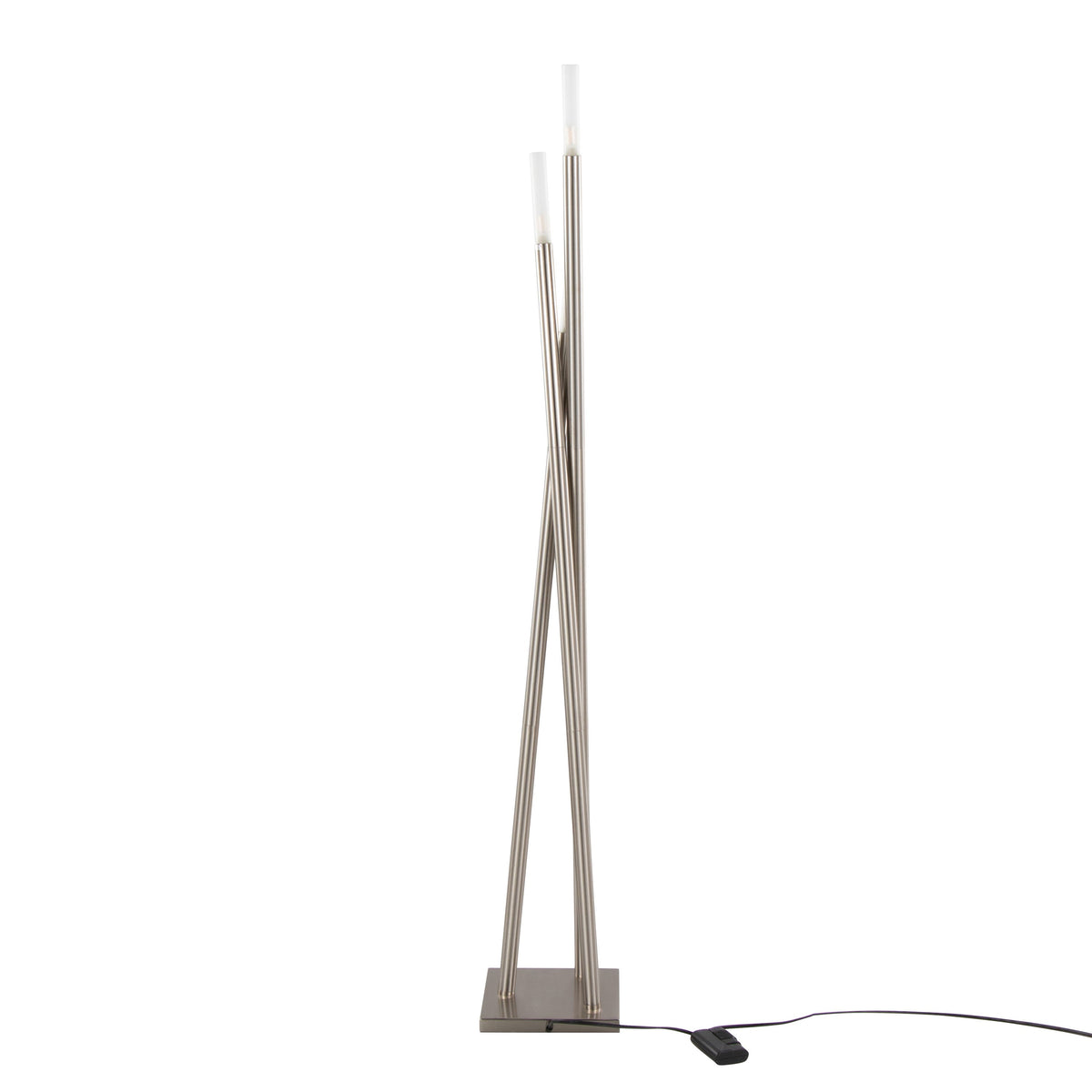 Icicle Contemporary Floor Lamp in Brushed Nickel by LumiSource - Sonkuki