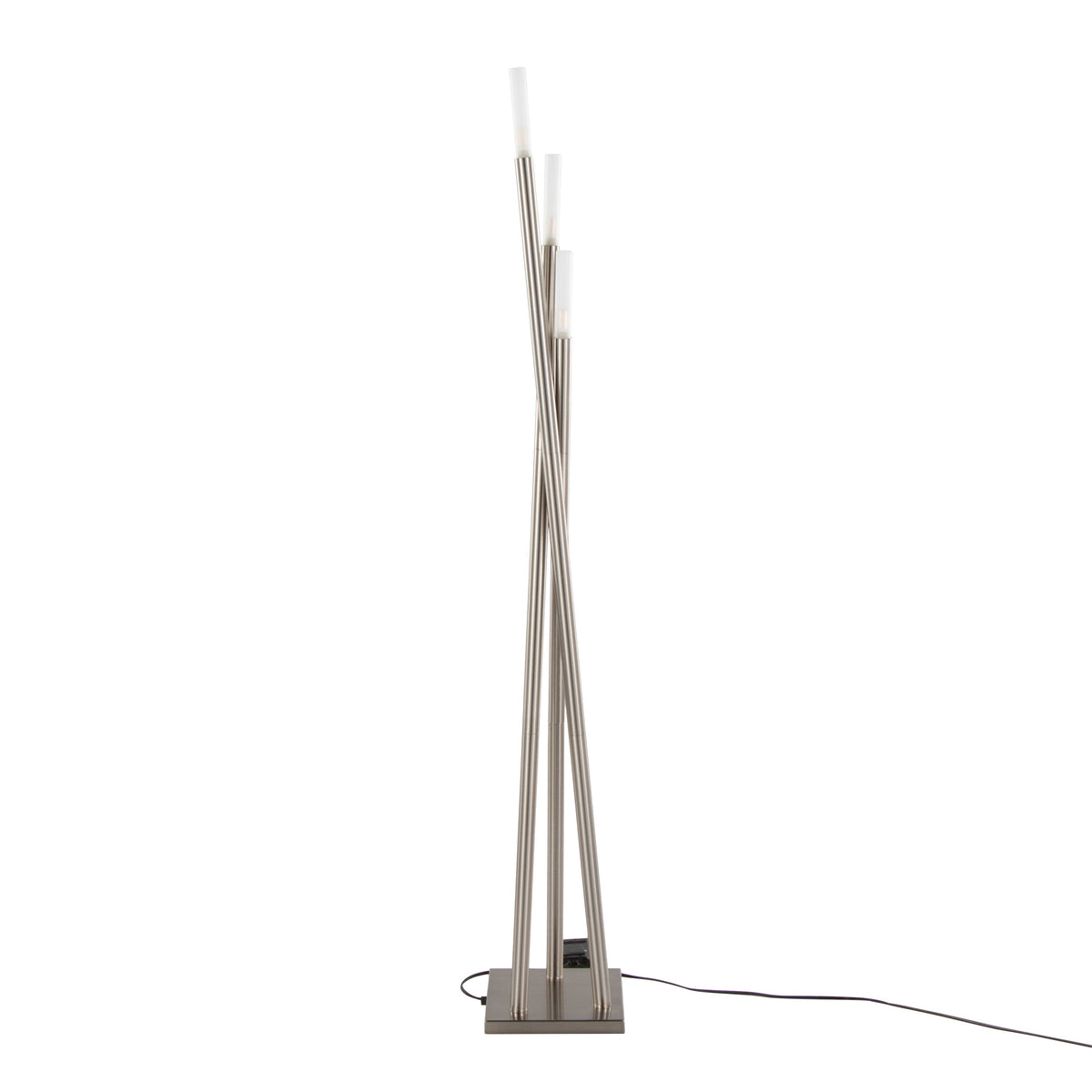 Icicle Contemporary Floor Lamp in Brushed Nickel by LumiSource - Sonkuki