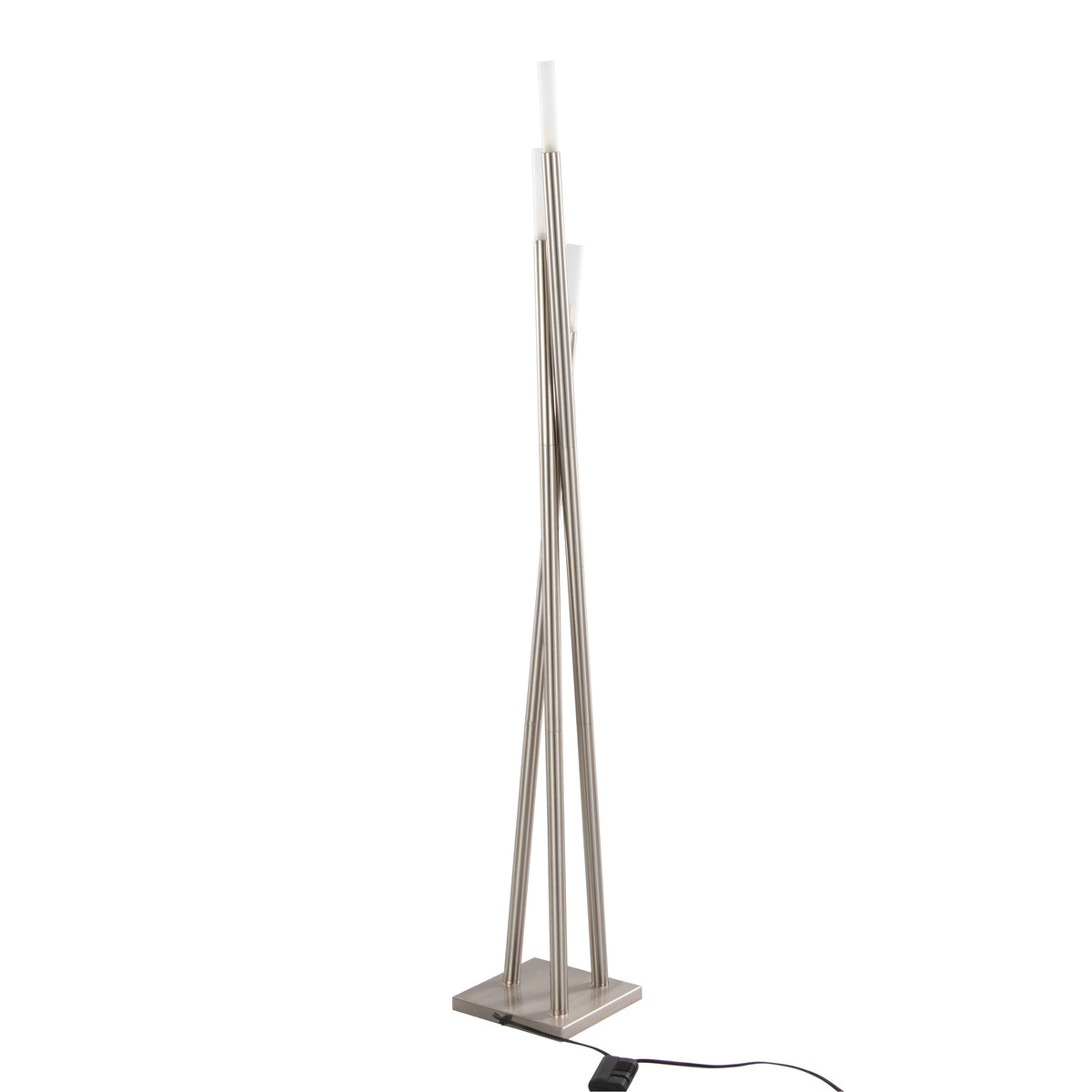 Icicle Contemporary Floor Lamp in Brushed Nickel by LumiSource - Sonkuki