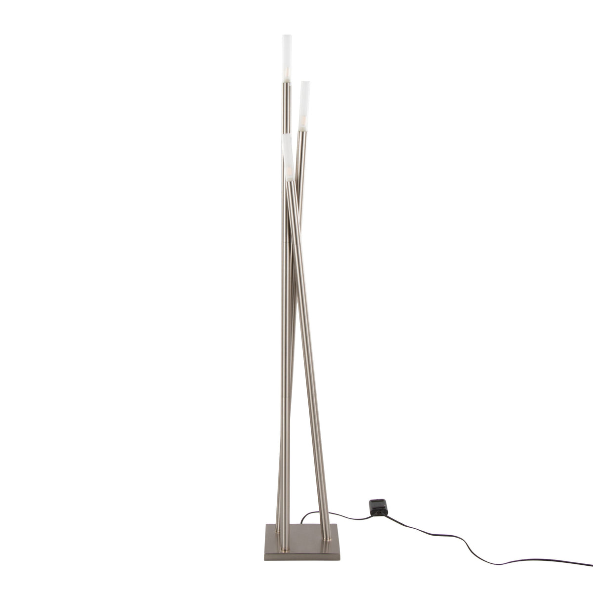 Icicle Contemporary Floor Lamp in Brushed Nickel by LumiSource - Sonkuki