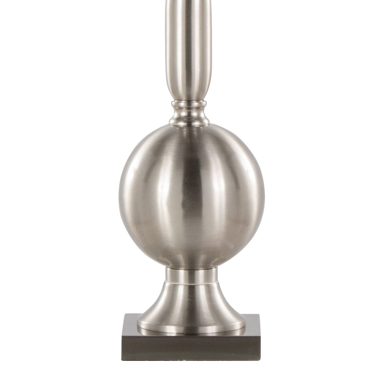 Joan 30" Contemporary Metal Table Lamp in Brushed Nickel with Grey Satin Shade from Grandview Gallery by LumiSource - Set of 2 - Sonkuki