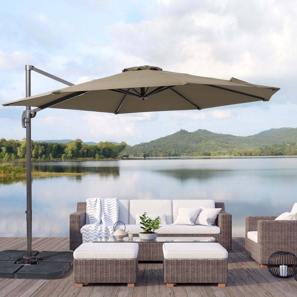 SONKUKI 10ft Patio Outdoor Cantilever Rotatable UPF80+ Patio Umbrella - Sonkuki