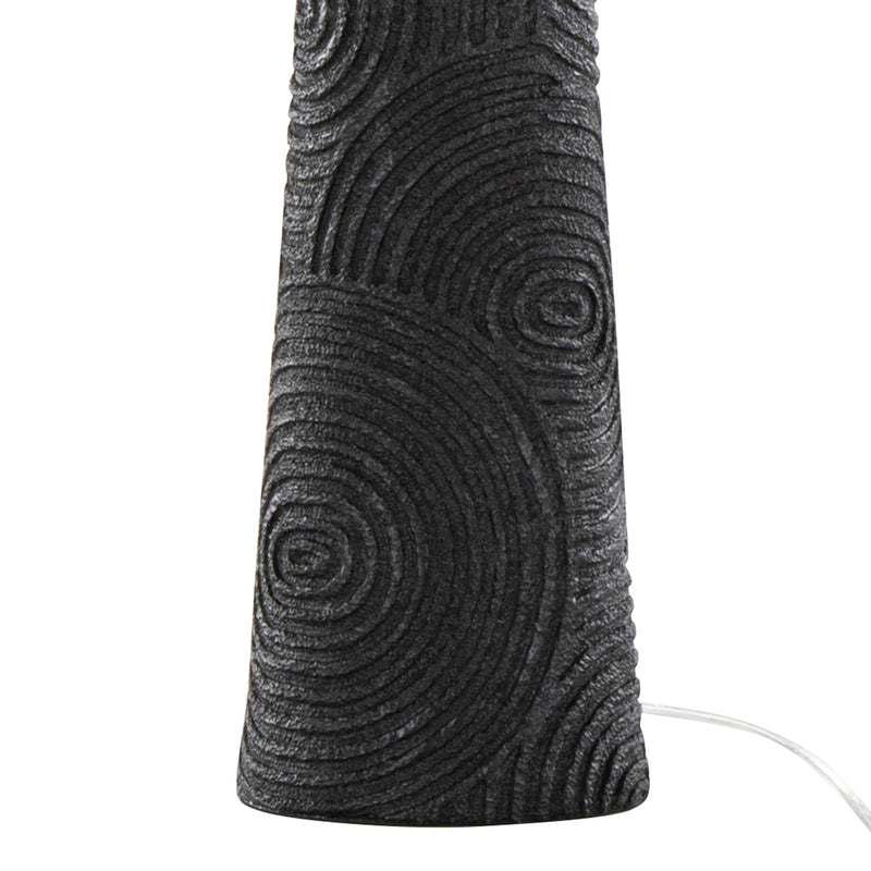 Kona 31" Contemporary Polyresin Table Lamp in Matte Black Polyresin, Modern Brass and Natural Linen Shade from Grandview Gallery by LumiSource - Set of 2 - Sonkuki