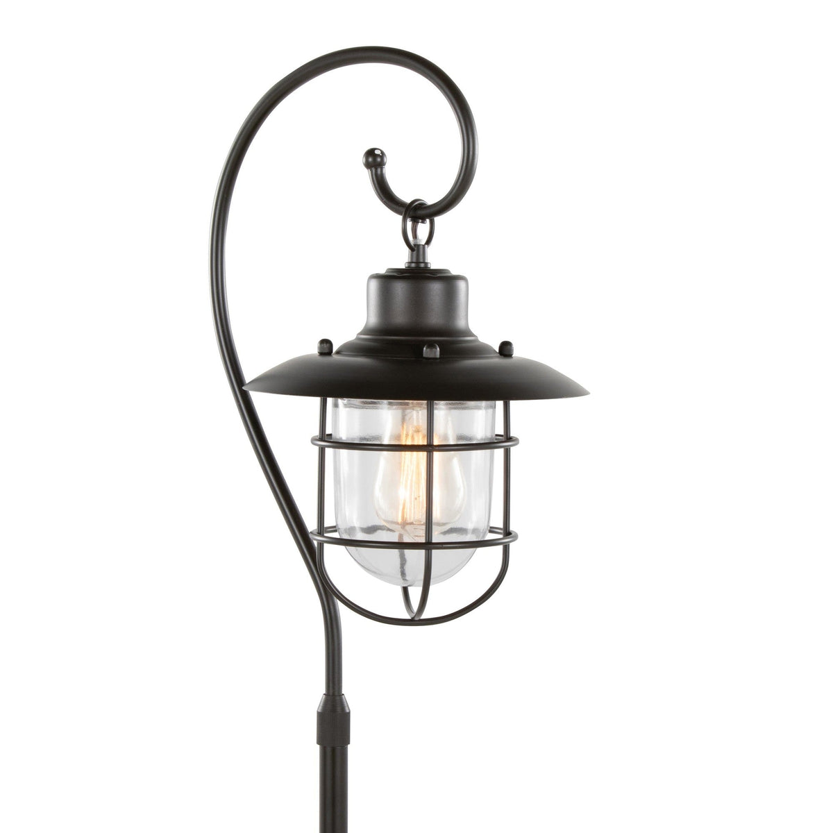 Landen 33" Contemporary Metal Task Lamp in Oil Rubbed Bronze with Clear Glass Shade from Grandview Gallery by LumiSource - Set of 2 - Sonkuki