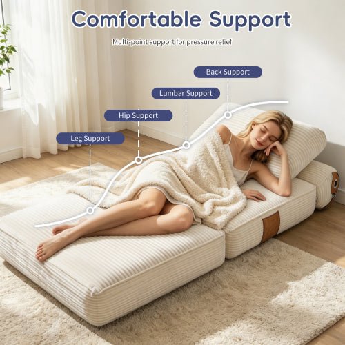 Lazy Sofa Bean Bag Chair,Folding Sofa Bed,Comfy Portable Convertible Fold Out Lounge Chairs for Living Room Bedroom. - Sonkuki