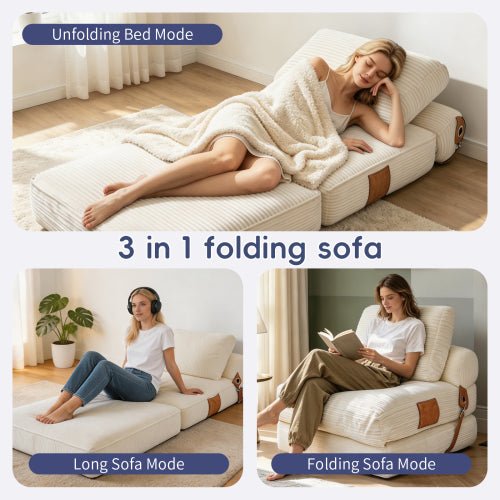 Lazy Sofa Bean Bag Chair,Folding Sofa Bed,Comfy Portable Convertible Fold Out Lounge Chairs for Living Room Bedroom. - Sonkuki