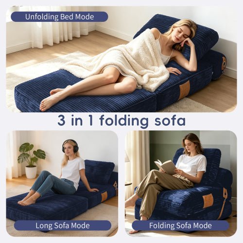 Lazy Sofa Bean Bag Chair,Folding Sofa Bed,Comfy Portable Convertible Fold Out Lounge Chairs for Living Room Bedroom. - Sonkuki
