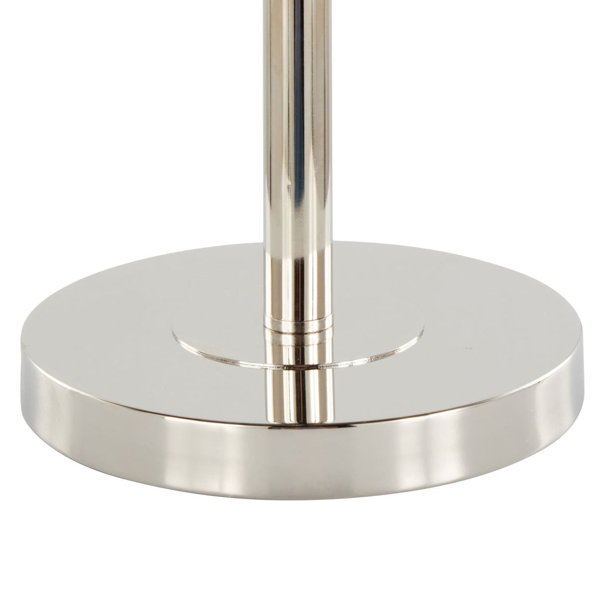 Lily 30" Contemporary Metal Table Lamp in Polished Nickel with Grey Linen Hardback Shade from Grandview Gallery by LumiSource - Sonkuki