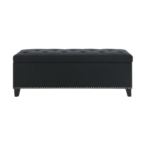Linen-Look Tufted Storage Bench with Nailhead Trim - product image 19