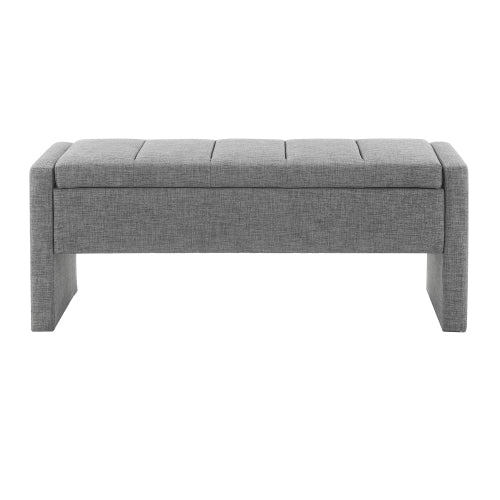 Linen-Look Upholstered Bench with Square Padded Arms - product image 12