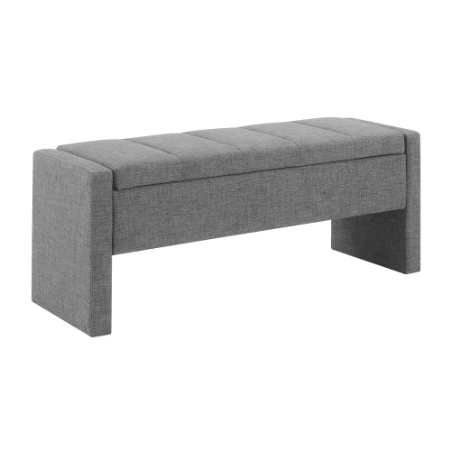 Linen-Look Upholstered Bench with Square Padded Arms - product image 13