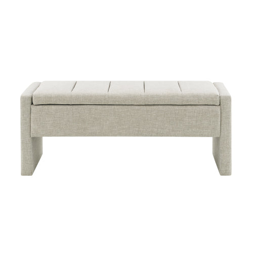 Linen-Look Upholstered Bench with Square Padded Arms - product image 9