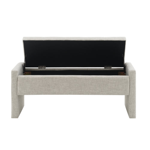 Linen-Look Upholstered Bench with Square Padded Arms - product image 10