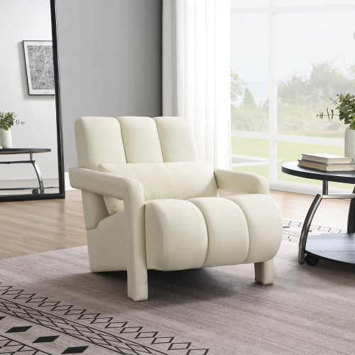 Linen Recliner Armchair with Lumbar Pillow and Wood Frame - product image 11