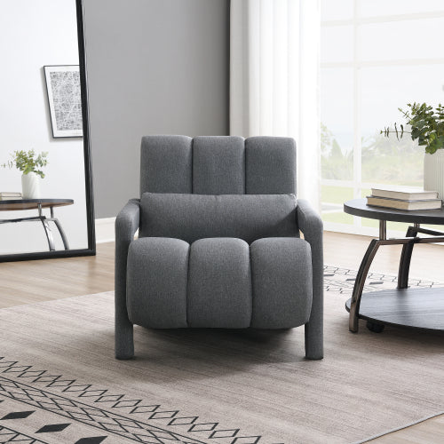 Linen Recliner Armchair with Lumbar Pillow and Wood Frame - product image 15