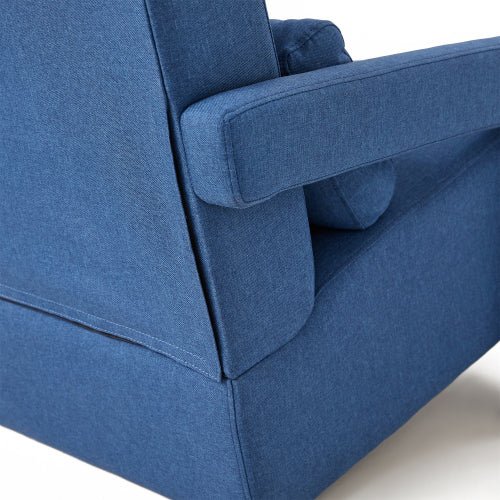 Linen Recliner Armchair with Lumbar Pillow and Wood Frame - Sonkuki