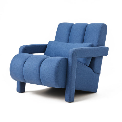 Linen Recliner Armchair with Lumbar Pillow and Wood Frame - product image 5