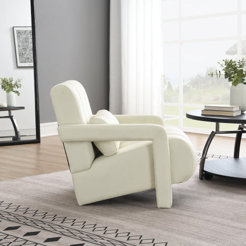 Linen Recliner Armchair with Lumbar Pillow and Wood Frame - product image 10
