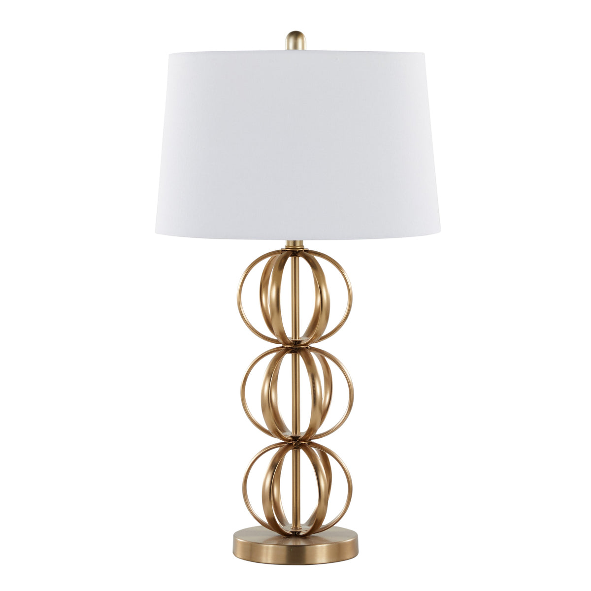 Linx 29" Contemporary Metal Table Lamp in Gold Metal and White Linen Shade from Grandview Gallery by LumiSource - Set of 2 - Sonkuki