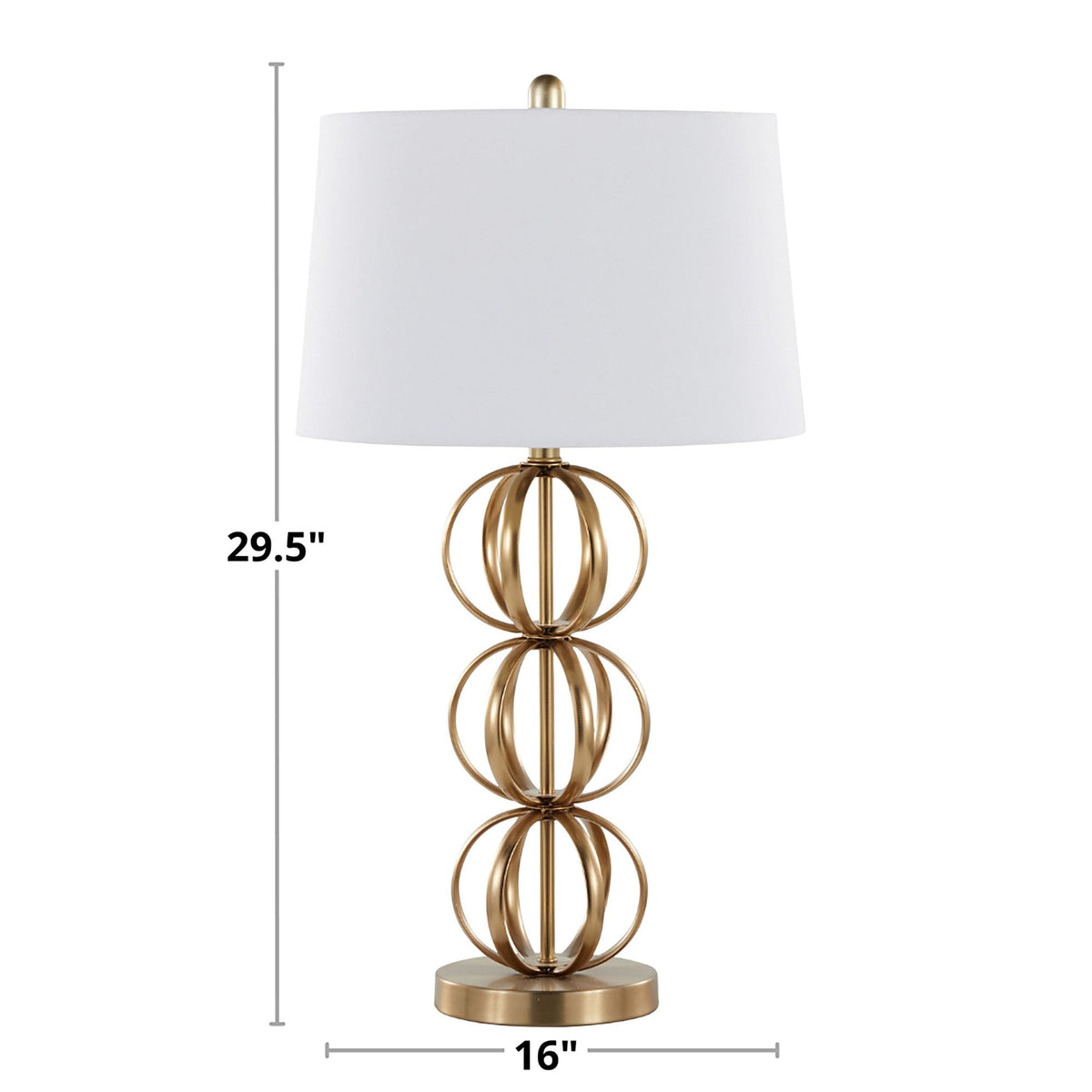 Linx 29" Contemporary Metal Table Lamp in Gold Metal and White Linen Shade from Grandview Gallery by LumiSource - Set of 2 - Sonkuki