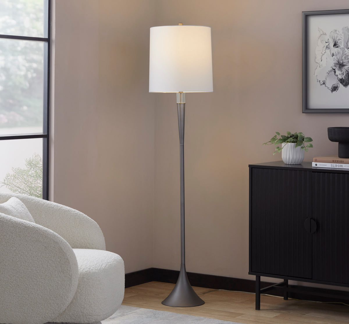 Marla 65” Contemporary Metal Floor Lamp - product image 3