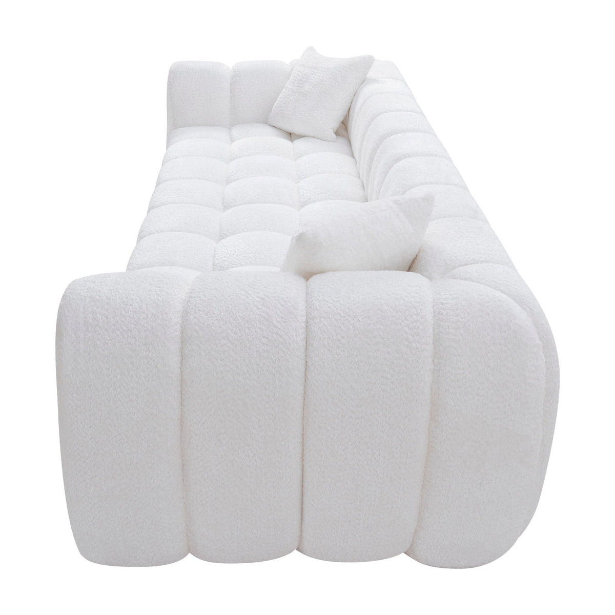 Marshmallow Cloud Compressed Sofa, 102.7" Oversized with Two Cushions, Modern Soft Boucle Sofa for Living Room, Apartment - Sonkuki