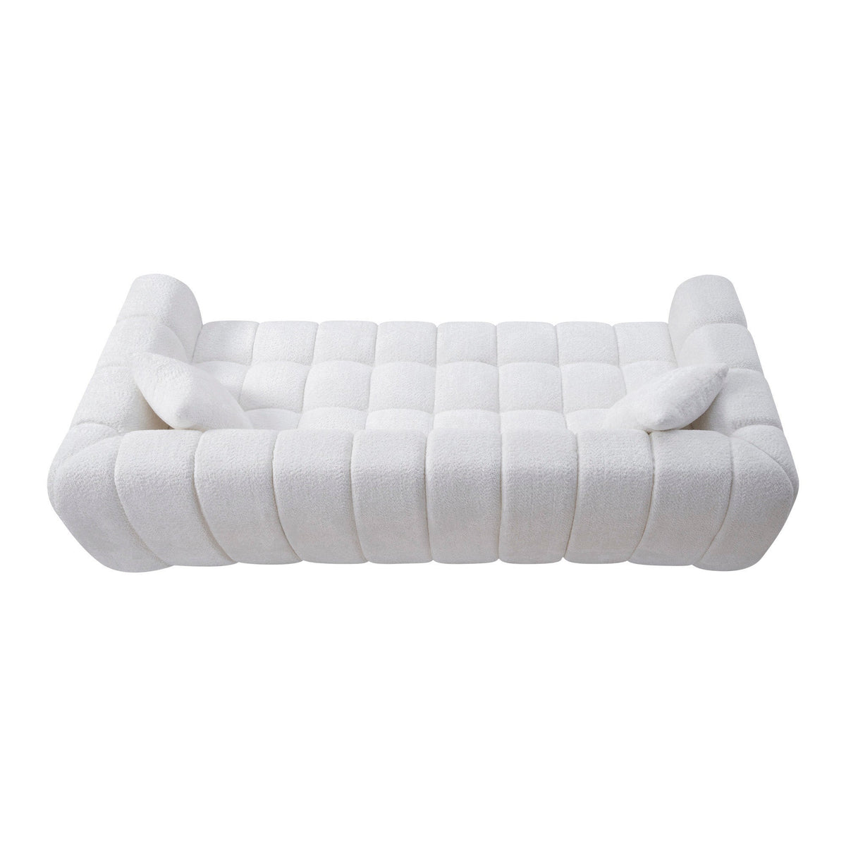 Marshmallow Cloud Compressed Sofa, 102.7" Oversized with Two Cushions, Modern Soft Boucle Sofa for Living Room, Apartment - Sonkuki
