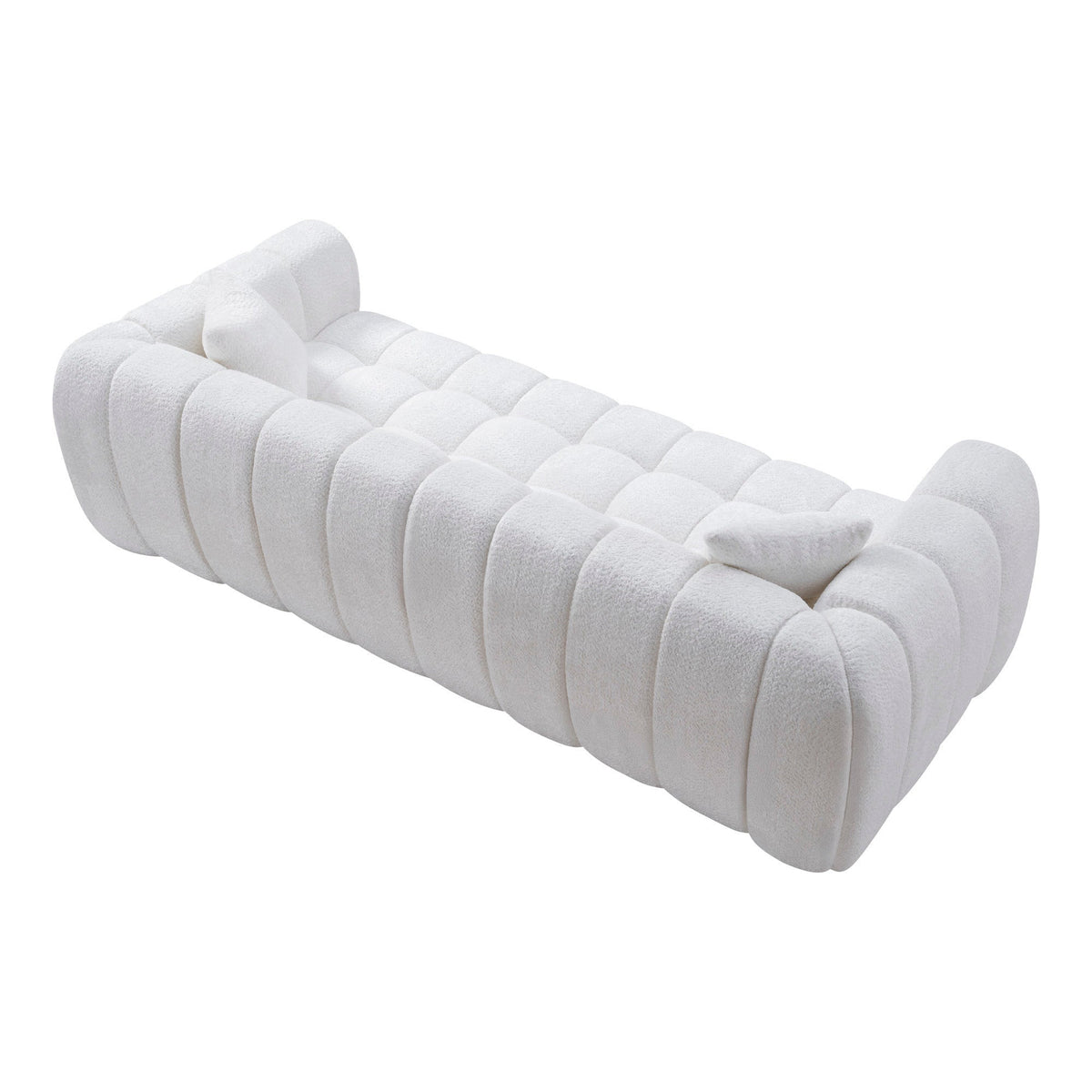 Marshmallow Cloud Compressed Sofa, 102.7" Oversized with Two Cushions, Modern Soft Boucle Sofa for Living Room, Apartment - Sonkuki