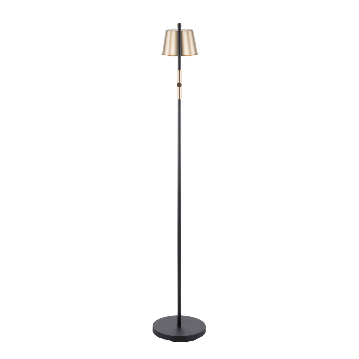 Metric Industrial Floor Lamp in Black and Antique Brass by LumiSource - product image 6