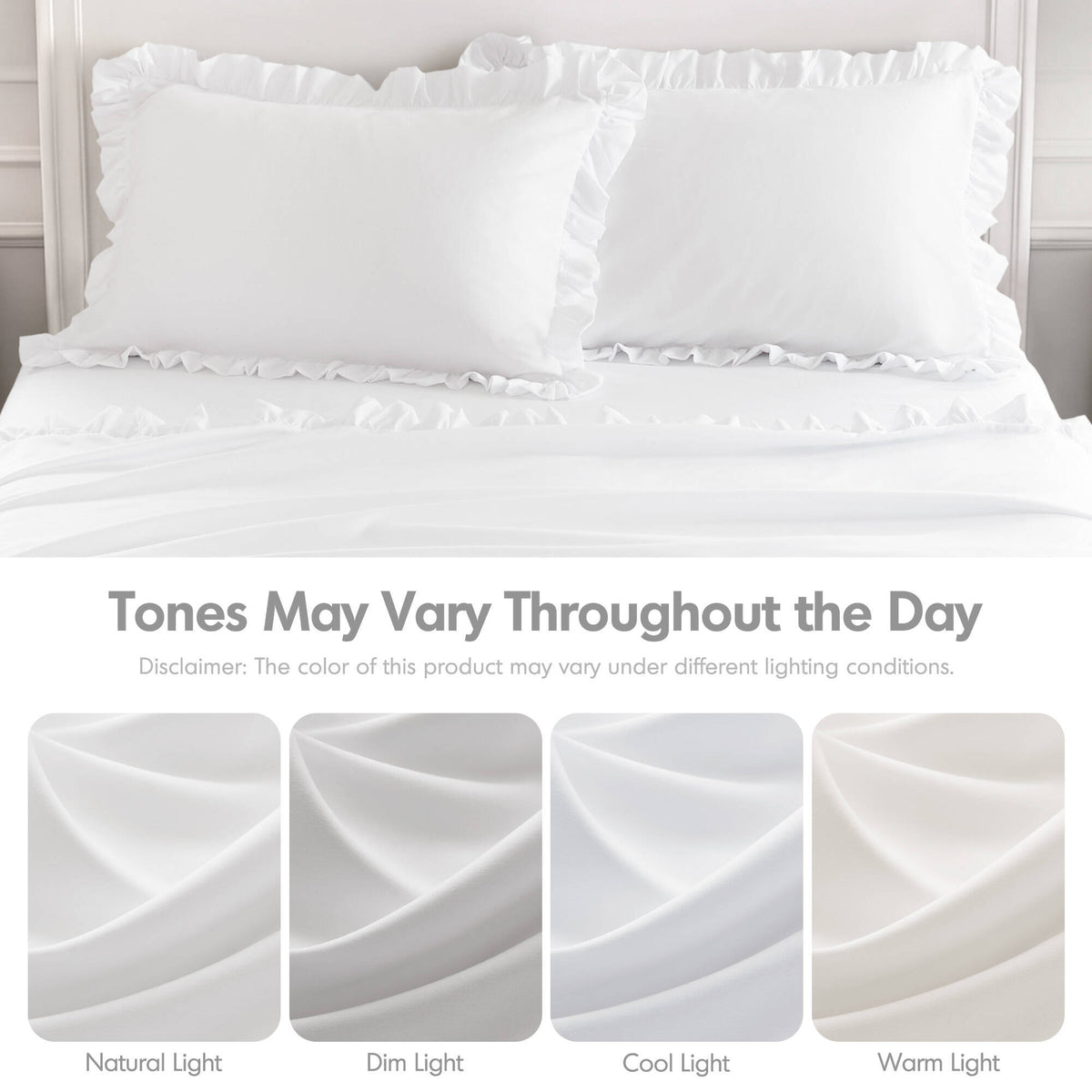 MF Solid Ruffled Hem Sheets, Bright White - product image 20