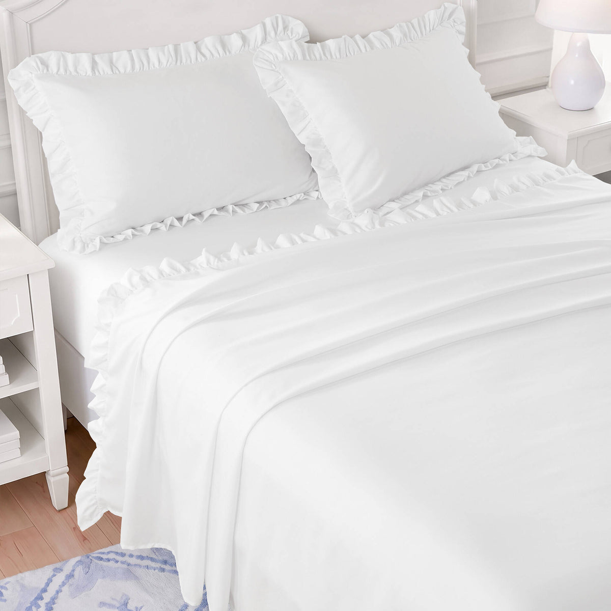 MF Solid Ruffled Hem Sheets, Bright White - product image 30