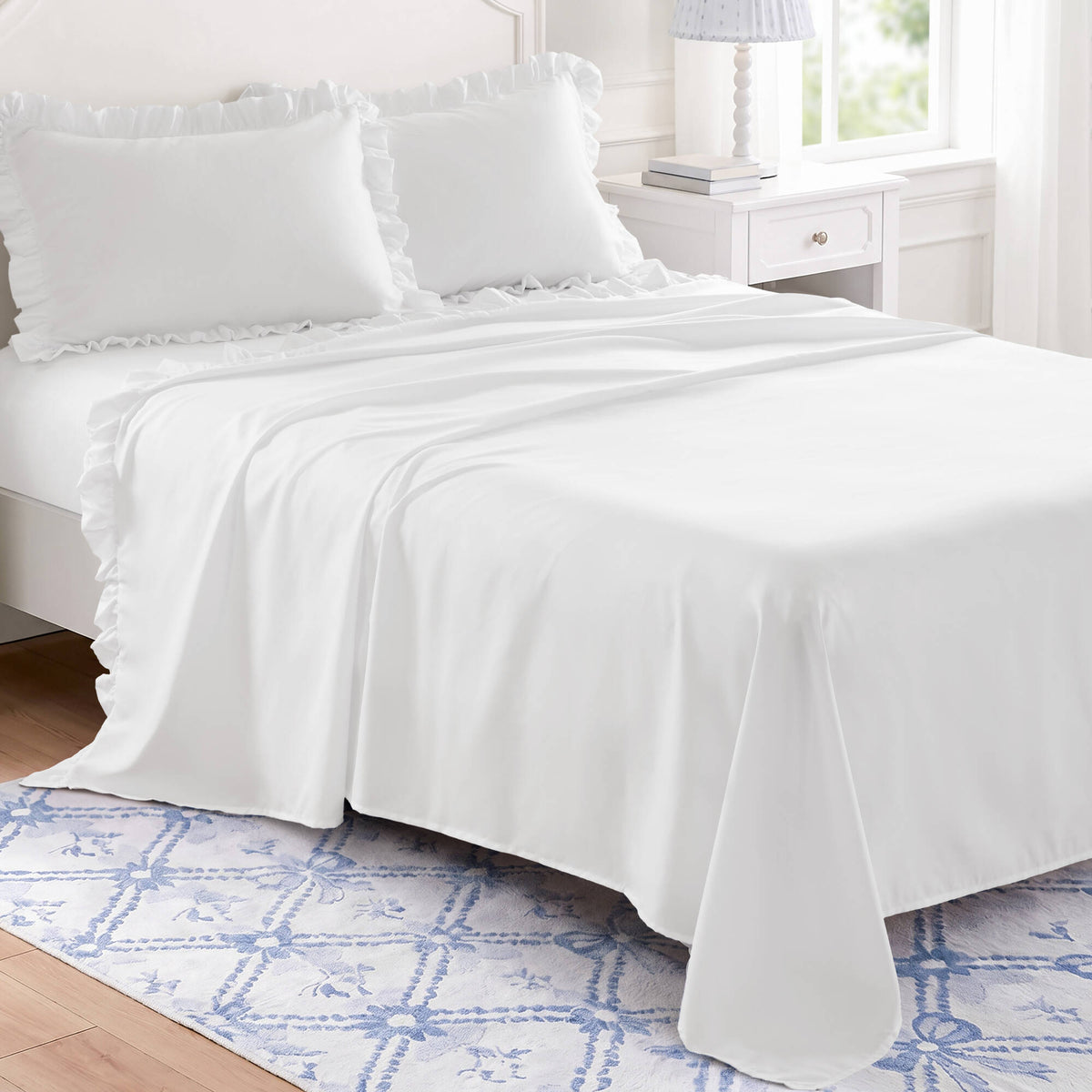 MF Solid Ruffled Hem Sheets, Bright White - product image 52