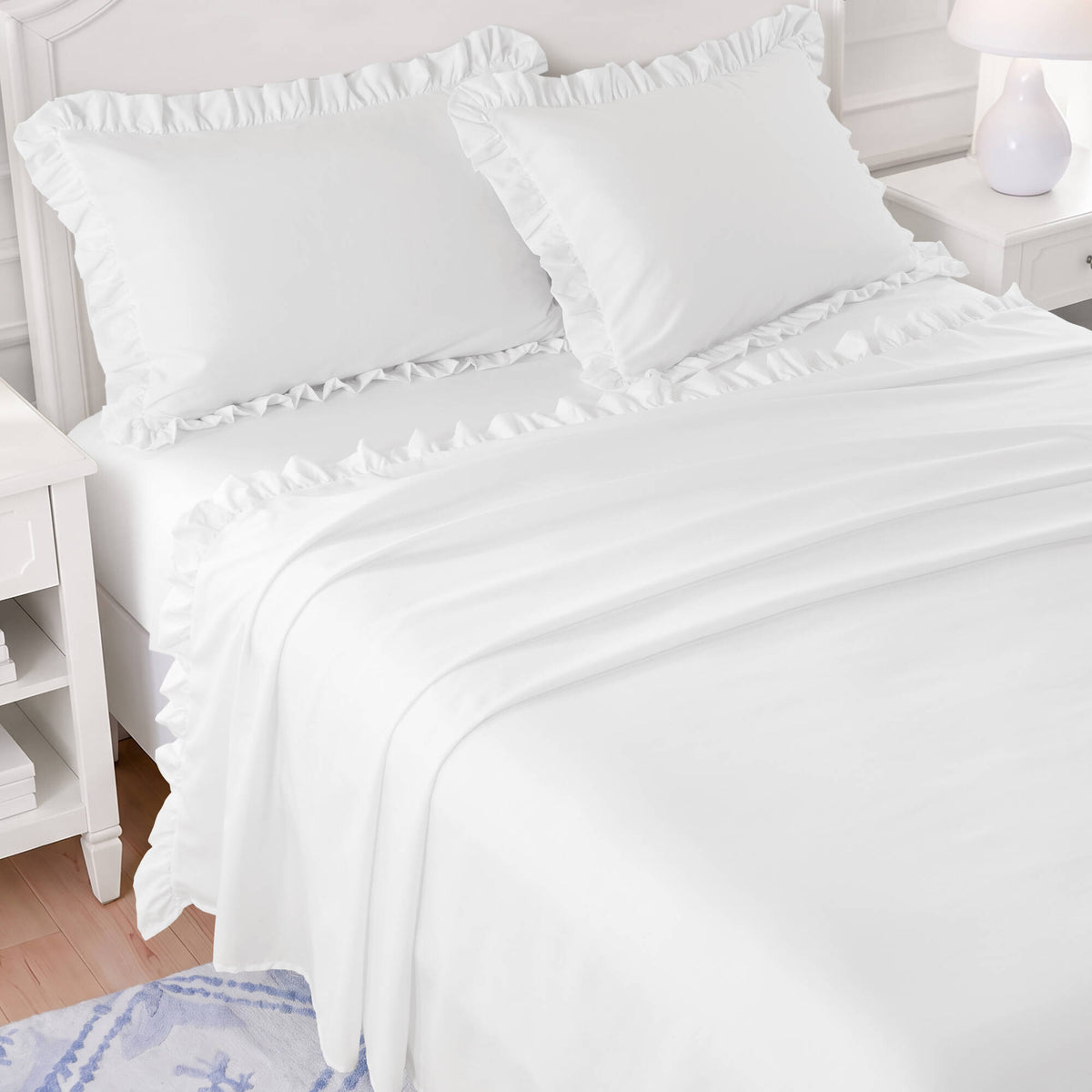 MF Solid Ruffled Hem Sheets, Bright White - product image 53